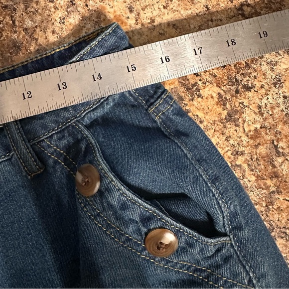 Women’s Loose Fit Wide Leg Blue Jeans Size Large Non Elastic Waist - Picture 7 of 13